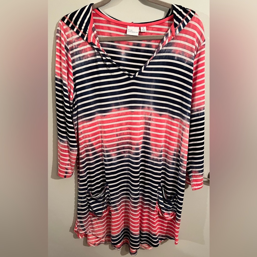 Striped Swim Coverup